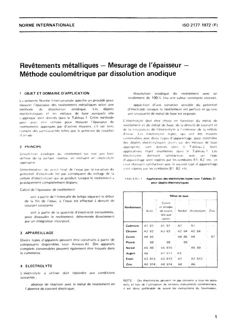 ISO 2177:1972 - Metallic coatings — Measurement of coating thickness — Coulometric method by anodic dissolution
Released:6/1/1972