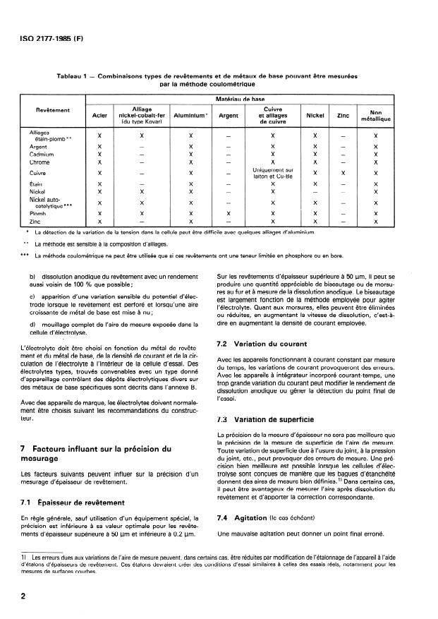 ISO 2177:1985 ISO 2177:1985 - Revetements métalliques -- Mesurage de l'épaisseur -- Méthode coulométrique par dissolution anodique - Page 4 preview