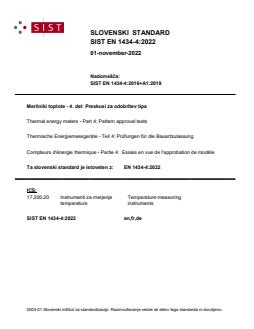 SIST EN 1434-4:2022 - Page 1 preview