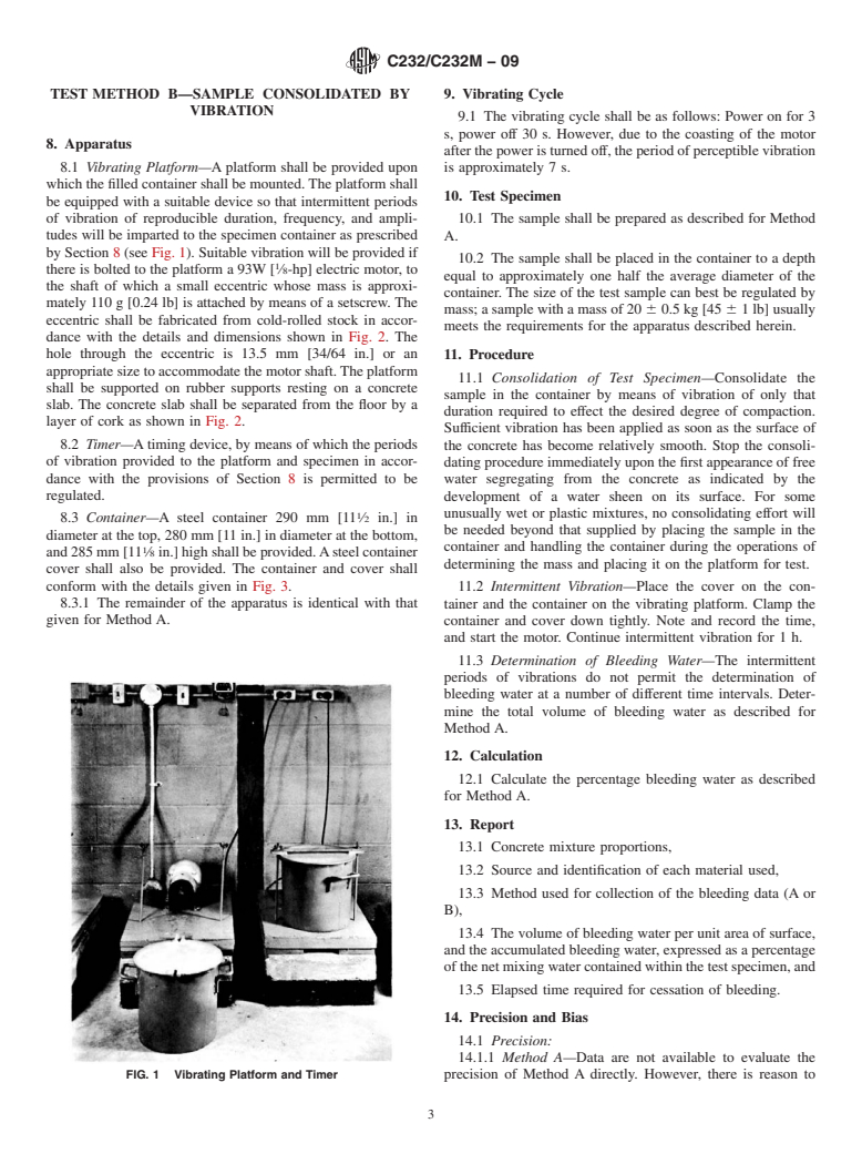 ASTM C232/C232M-09 - Standard Test Methods for Bleeding of Concrete