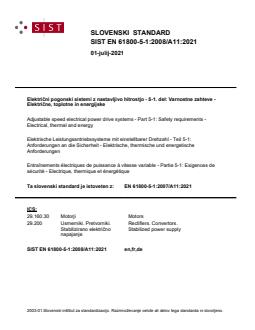 EN 61800-5-1:2008/A11:2021 - Page 1 preview
