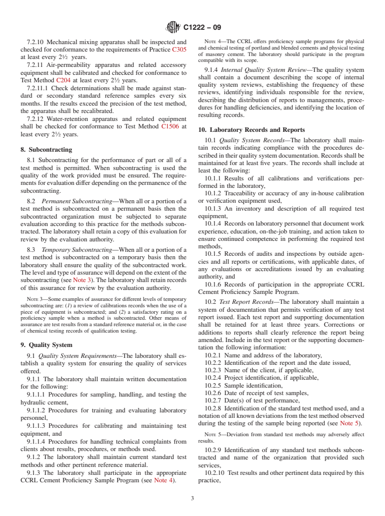 ASTM C1222-09 - Standard Practice for Evaluation of Laboratories Testing Hydraulic Cement