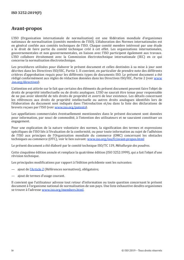 ISO 3252:2019 ISO 3252:2019 - Métallurgie des poudres -- Vocabulaire - Page 4 preview