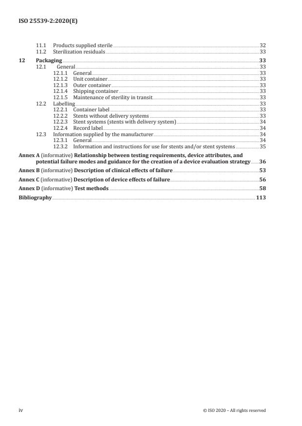 ISO 25539-2:2020 ISO 25539-2:2020 - Cardiovascular implants -- Endovascular devices - Page 4 preview