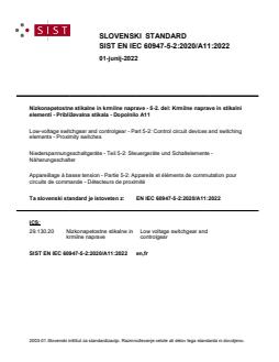 EN IEC 60947-5-2:2020/A11:2022 - Page 1 preview