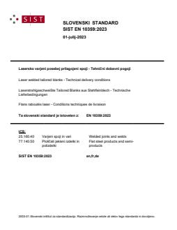 EN 10359:2023 - BARVE - Page 1 preview