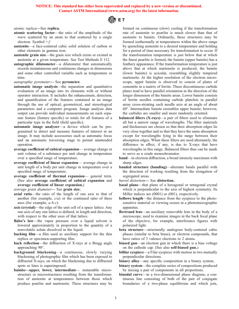 ASTM E7-01 - Standard Terminology Relating to Metallography