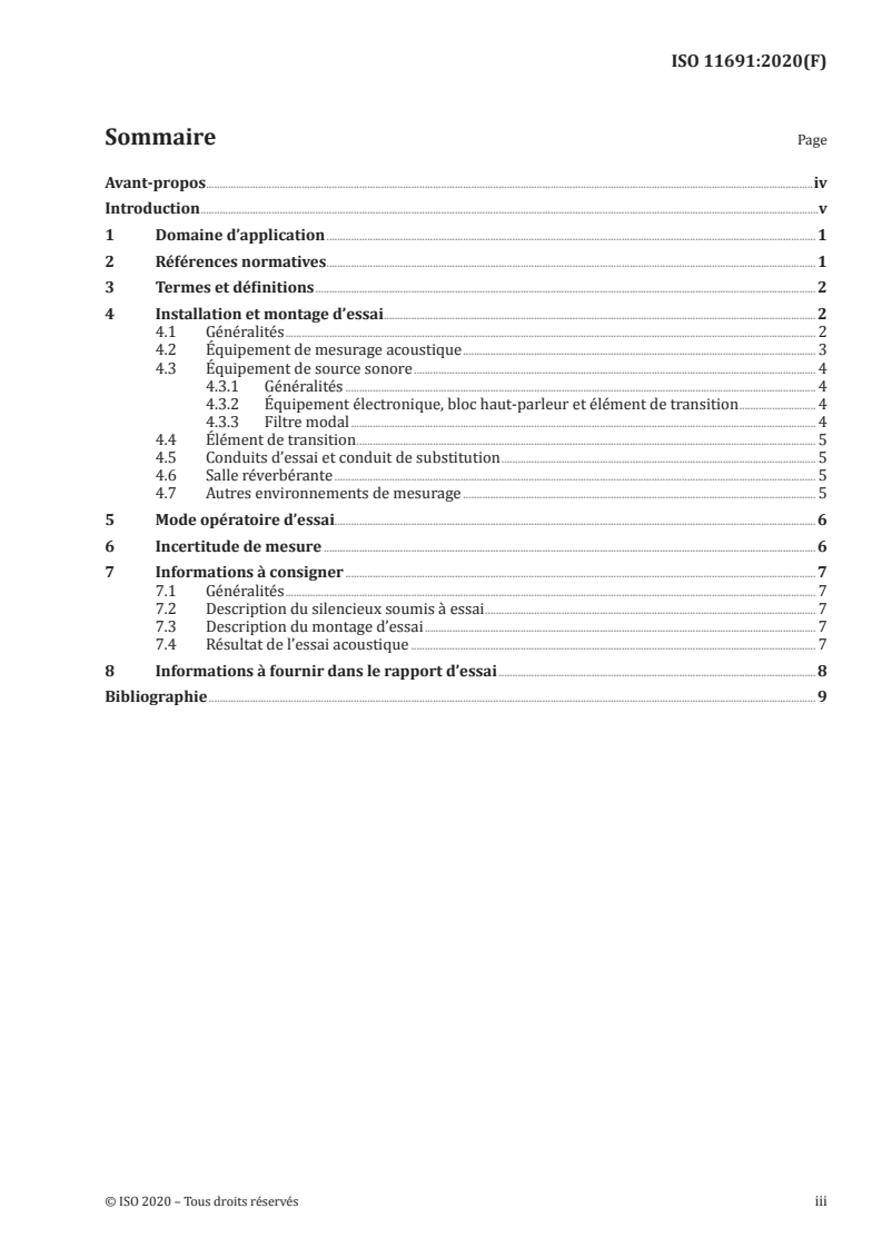 ISO 11691:2020 - Acoustique — Détermination de la perte d'insertion de silencieux en conduit sans écoulement — Méthode de contrôle en laboratoire
Released:7/1/2020