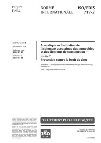 ISO/FDIS 717-2:Version 13-okt-2020 - Acoustique -- Évaluation de l'isolement acoustique des immeubles et des éléments de construction