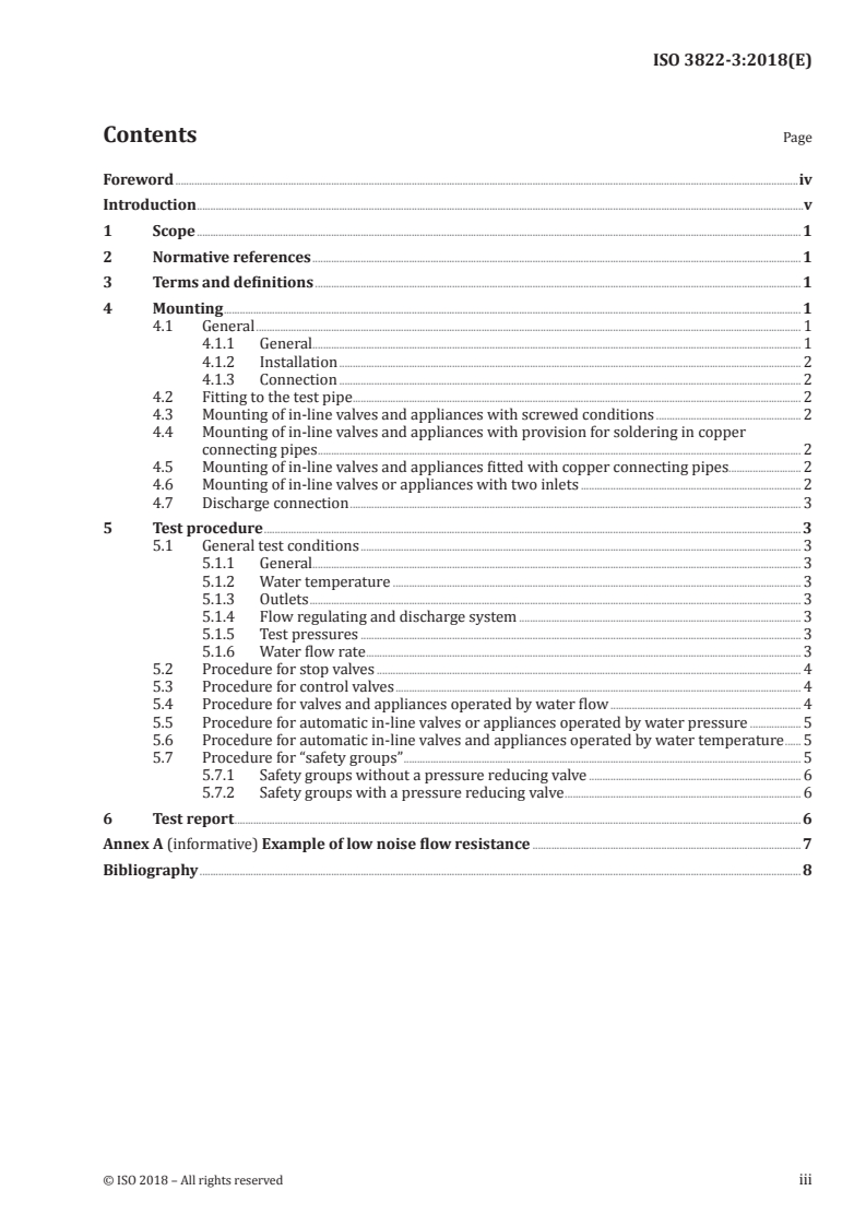 ISO 3822-3:2018 - Acoustics — Laboratory tests on noise emission from appliances and equipment used in water supply installations — Part 3: Mounting and operating conditions for in-line valves and appliances
Released:1/5/2018