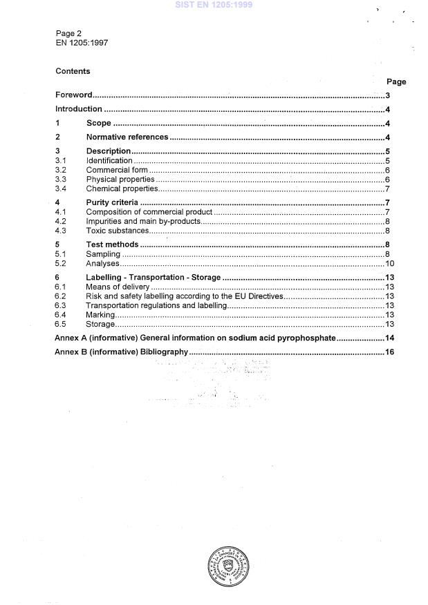 EN 1205:1997 EN 1205:1999 - Page 4 preview