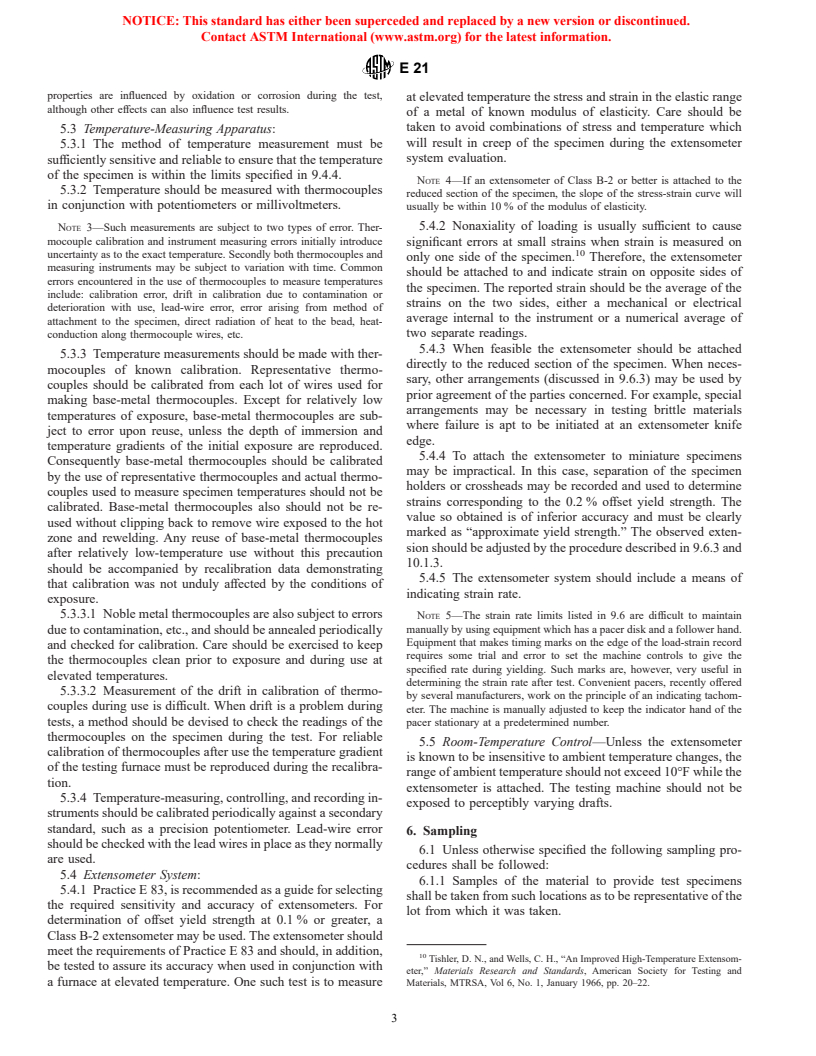 ASTM E21-92(1998)e1 - Standard Test Methods for Elevated Temperature Tension Tests of Metallic Materials