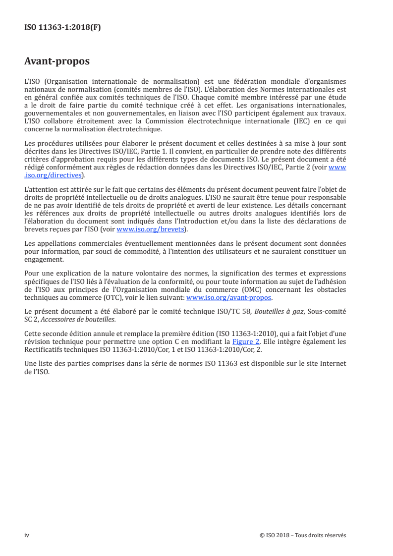 ISO 11363-1:2018 ISO 11363-1:2018 - Bouteilles à gaz — Filetages coniques 17E et 25E pour le raccordement des robinets sur les bouteilles à gaz — Partie 1: Spécifications
Released:1/31/2018 - Page 4 preview