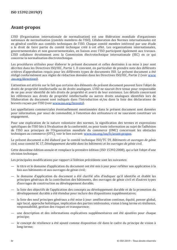 ISO 15392:2019 ISO 15392:2019 - Développement durable dans les bâtiments et ouvrages de génie civil -- Principes généraux - Page 4 preview