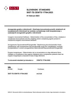 TS CEN/TS 17764:2023 - Page 1 preview