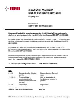 SIST-TP CEN ISO/TR 22411:2021 - BARVE - Page 1 preview