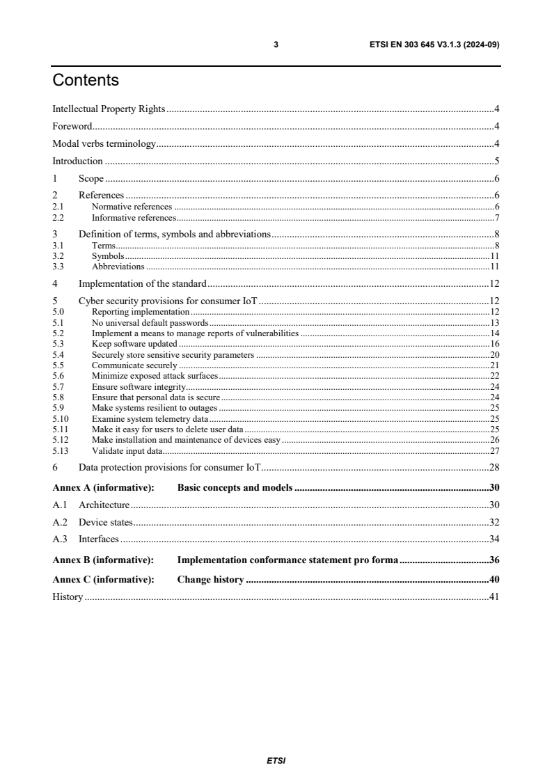 ETSI EN 303 645 V3.1.3 (2024-09) - CYBER; Cyber Security for Consumer Internet of Things: Baseline Requirements