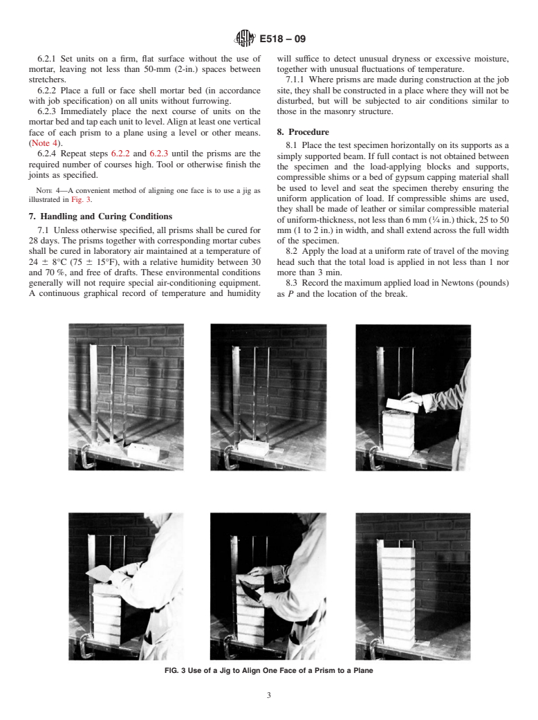 ASTM E518-09 - Standard Test Methods for Flexural Bond Strength of Masonry