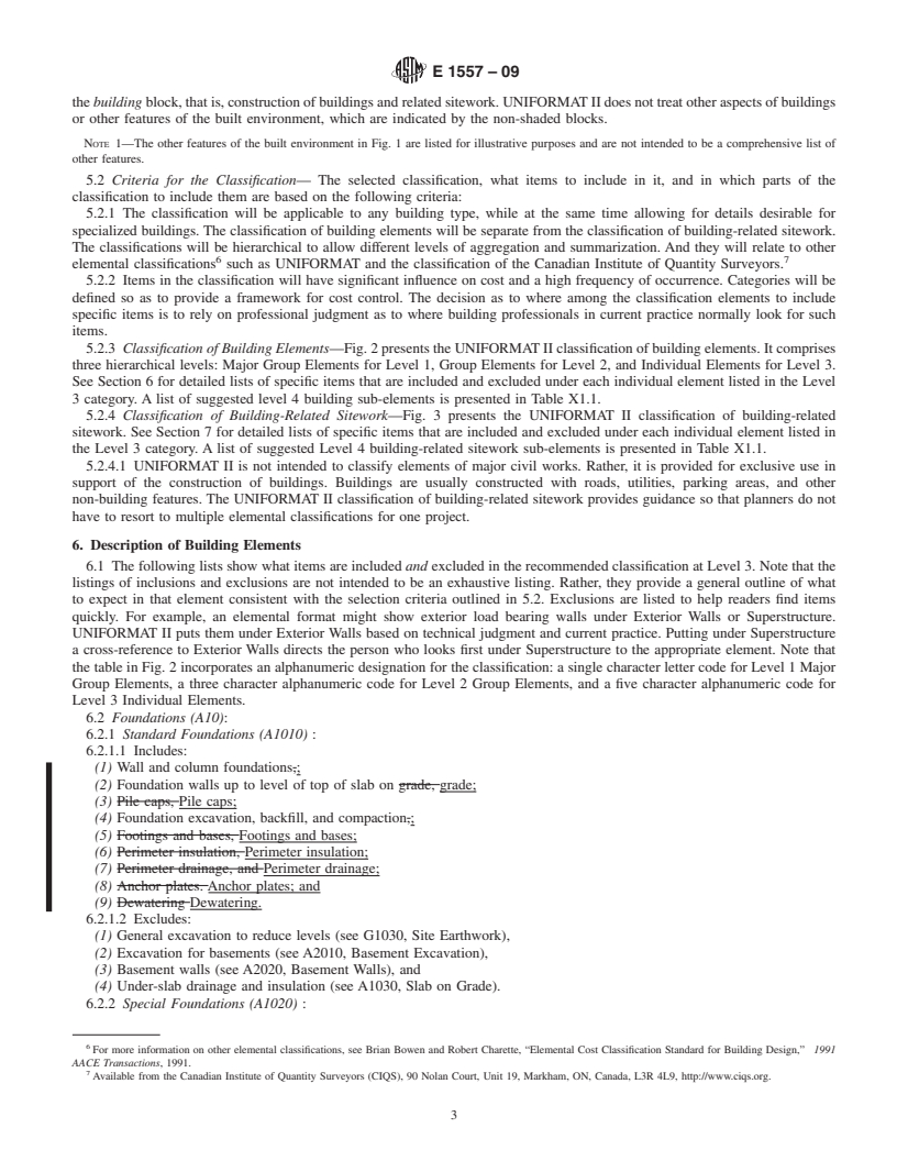 REDLINE ASTM E1557-09 - Standard Classification for Building Elements and Related Sitework-UNIFORMAT II