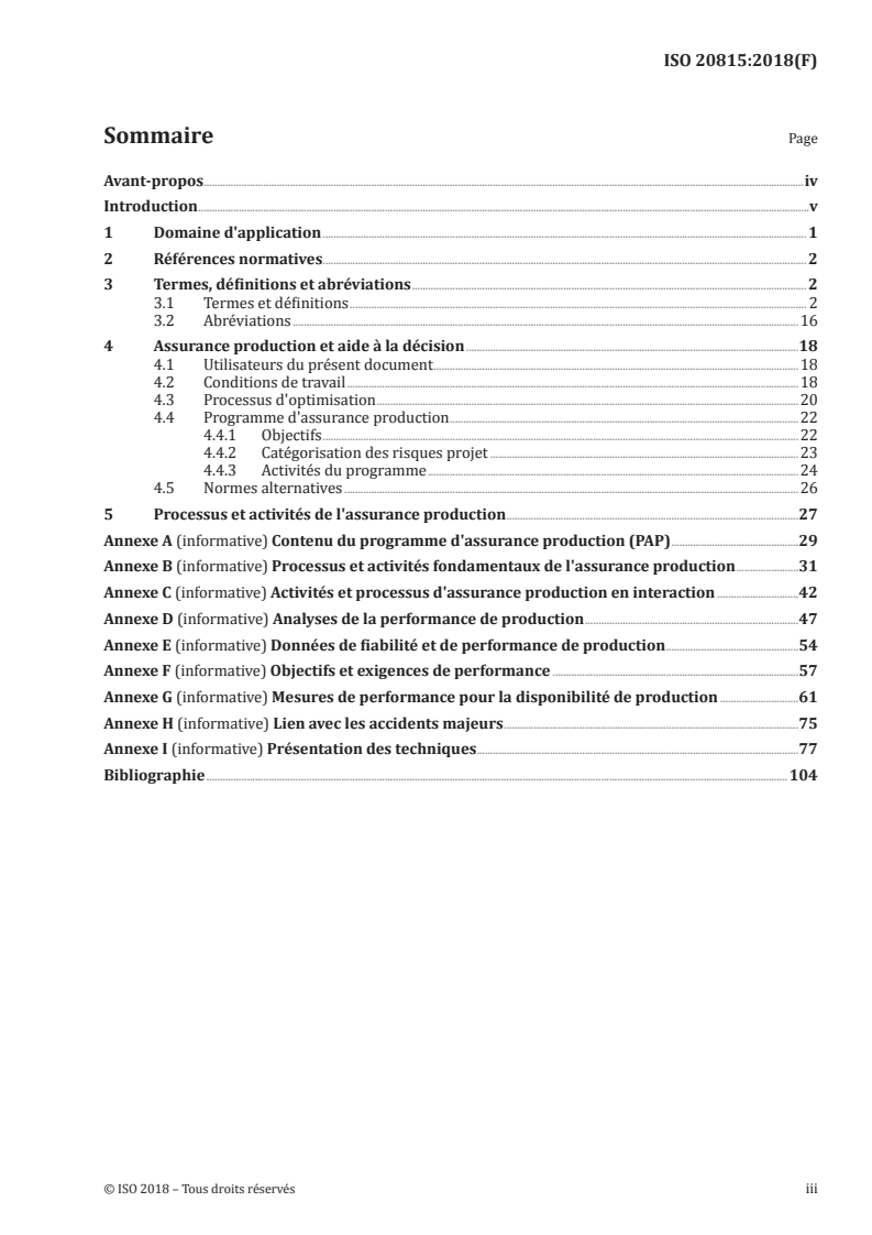 ISO 20815:2018 - Industries du pétrole, de la pétrochimie et du gaz naturel — Assurance production et gestion de la fiabilité
Released:2/13/2019