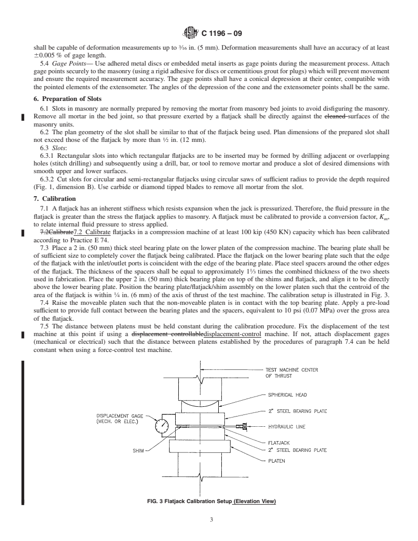 REDLINE ASTM C1196-09 - Standard Test Method for In Situ Compressive Stress Within Solid Unit Masonry Estimated Using Flatjack Measurements