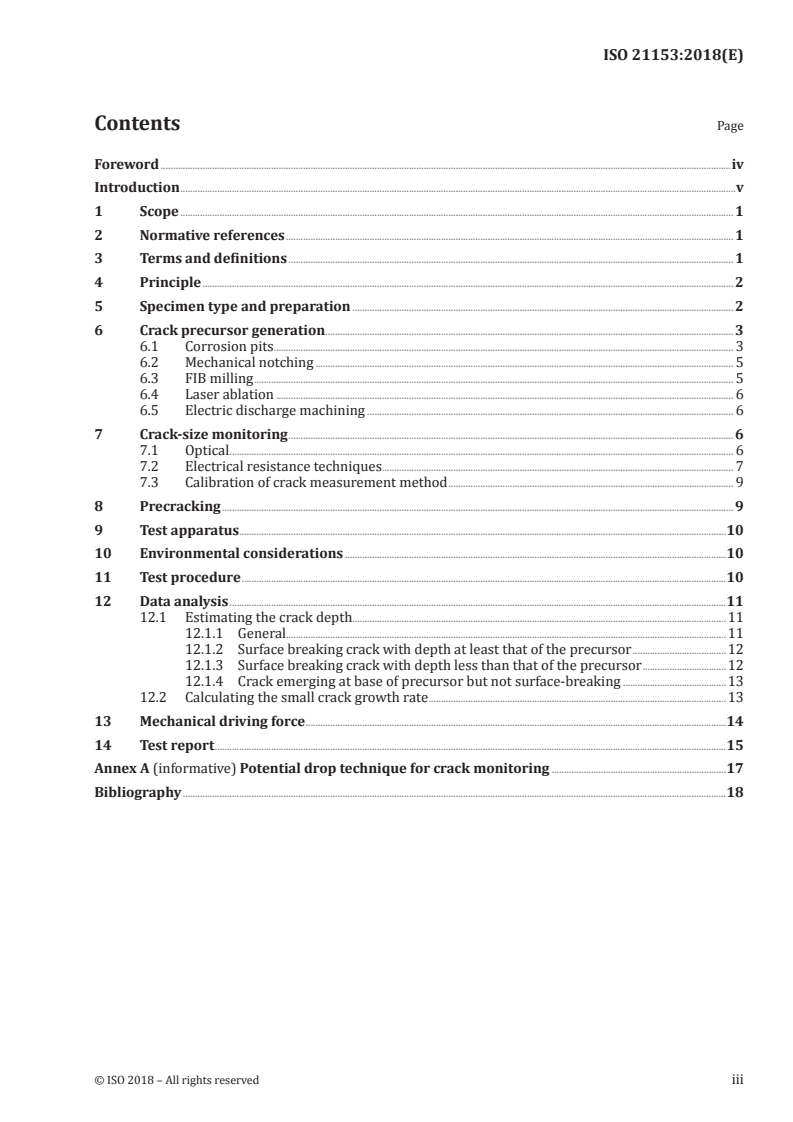 ISO 21153:2018 - Corrosion of metals and alloys — Measurement of environmentally assisted small crack growth rate
Released:11/21/2018