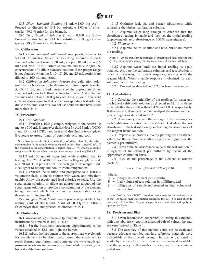 ASTM E37-00 - Standard Test Methods for Chemical Analysis of Pig Lead