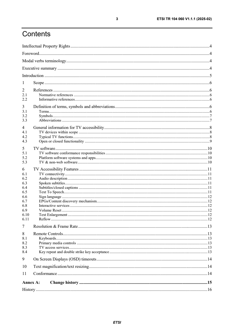 ETSI TR 104 060 V1.1.1 (2025-02) - Human Factors (HF); Guidance on how to apply the EN 301 549 to digital television products