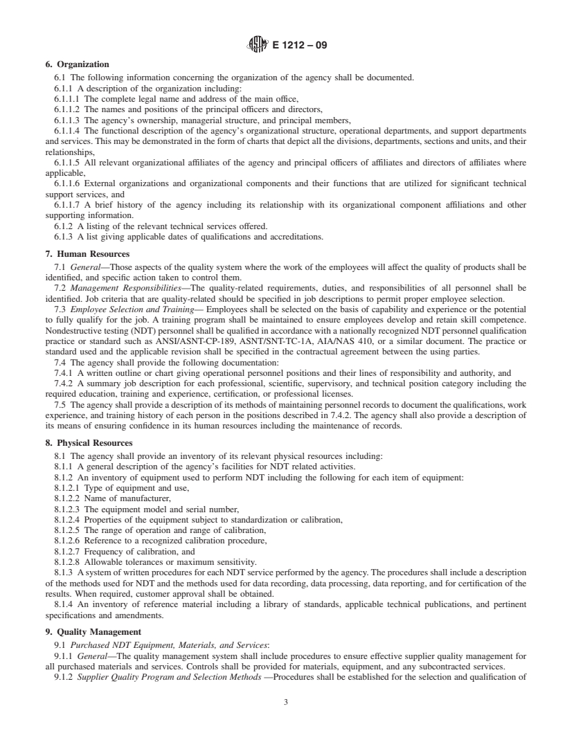 REDLINE ASTM E1212-09 - Standard Practice for Quality Management Systems for Nondestructive Testing Agencies