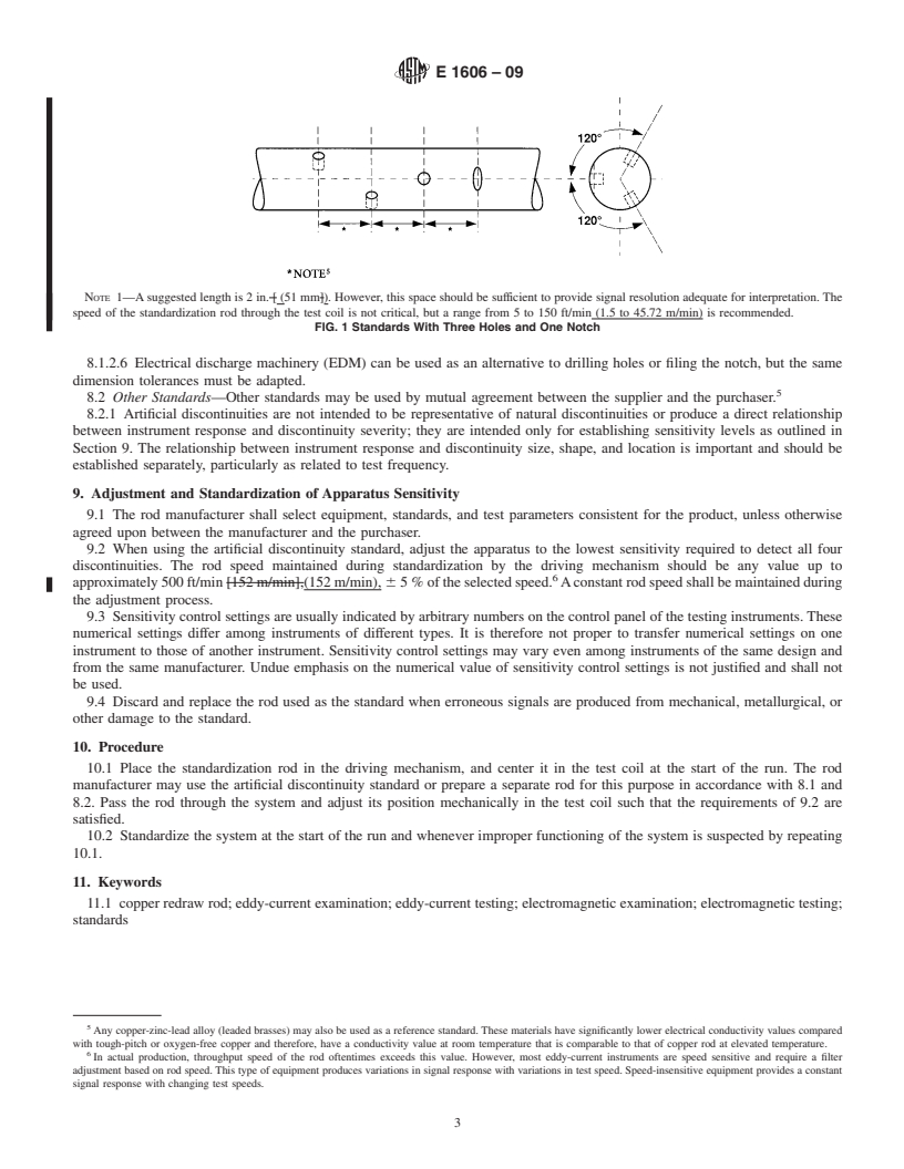 REDLINE ASTM E1606-09 - Standard Practice for Electromagnetic (Eddy-Current) Examination of Copper Redraw Rod for Electrical Purposes