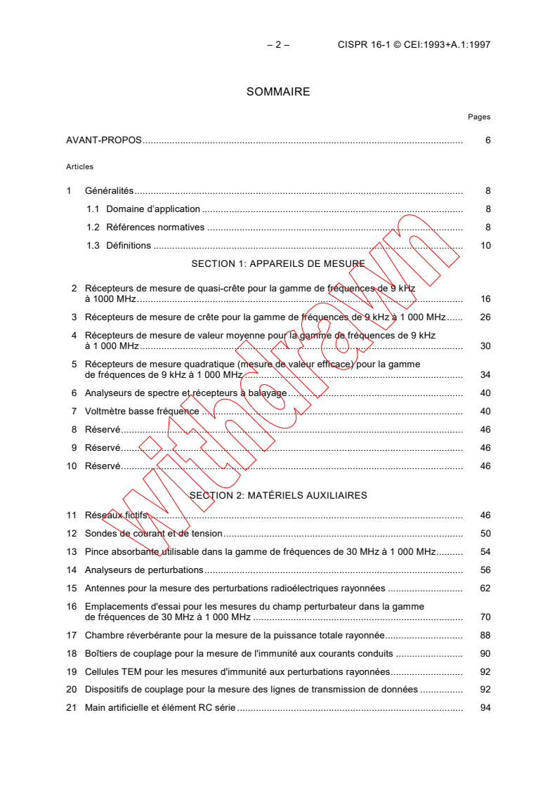 CISPR 16-1:1993 CISPR 16-1:1993+AMD1:1997 CSV - Specification for radio disturbance and immunity measuring apparatus and methods - Part 1: Radio disturbance and immunity measuring apparatus
Released:1/15/1998
Isbn:2831841674 - Page 4 preview