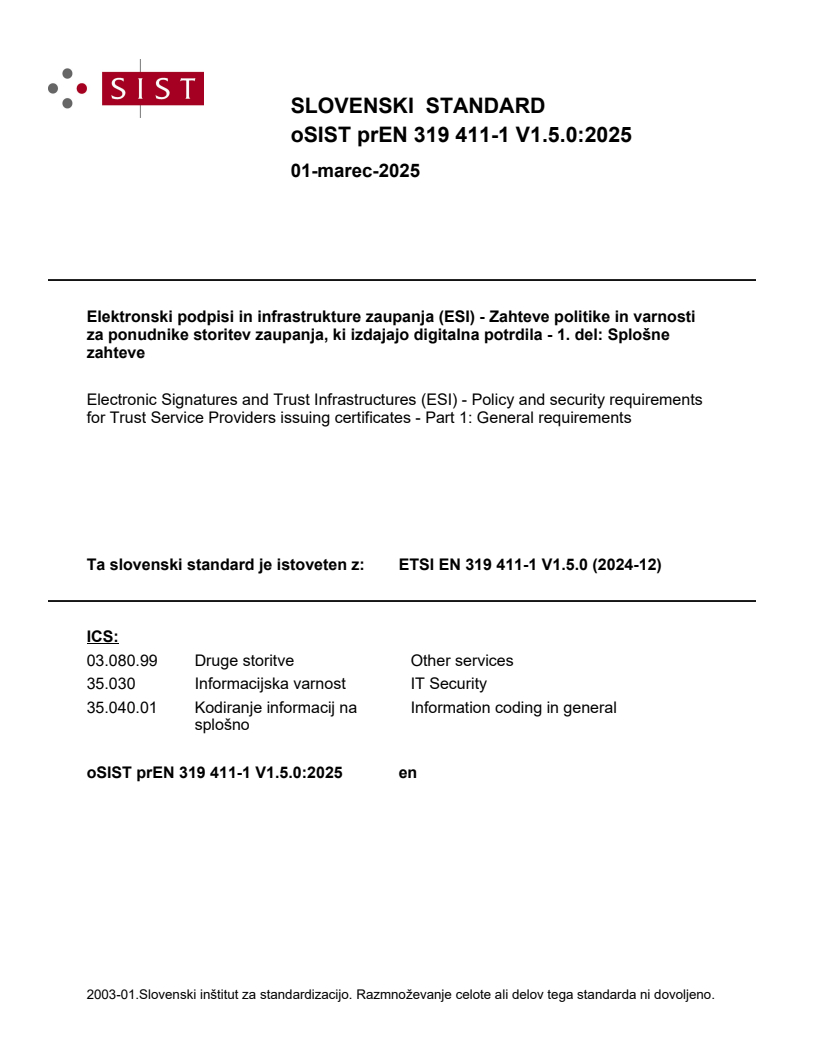 prEN 319 411-1 V1.5.0:2025