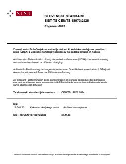 TS CEN/TS 18073:2025 - BARVE - Page 1 preview