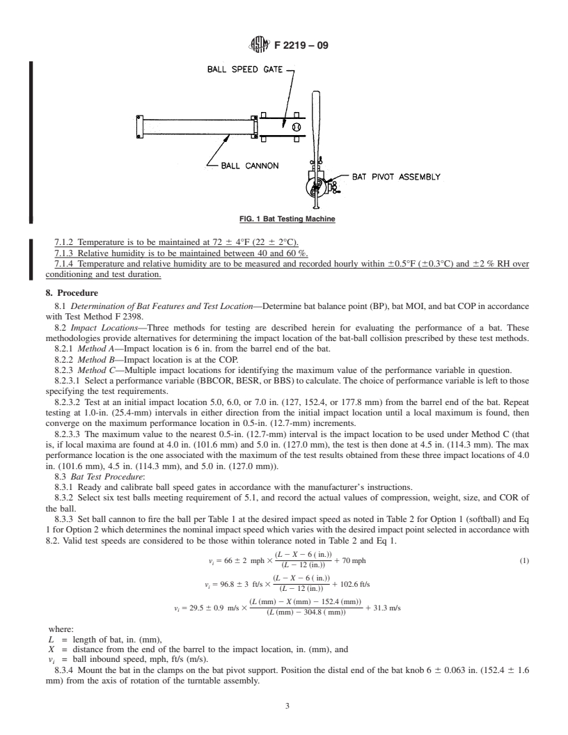 REDLINE ASTM F2219-09 - Standard Test Methods for Measuring High-Speed Bat Performance