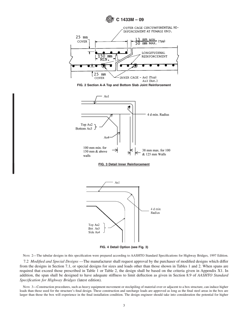 REDLINE ASTM C1433M-09 - Standard Specification for Precast Reinforced Concrete Monolithic Box Sections for Culverts, Storm Drains, and Sewers (Metric)