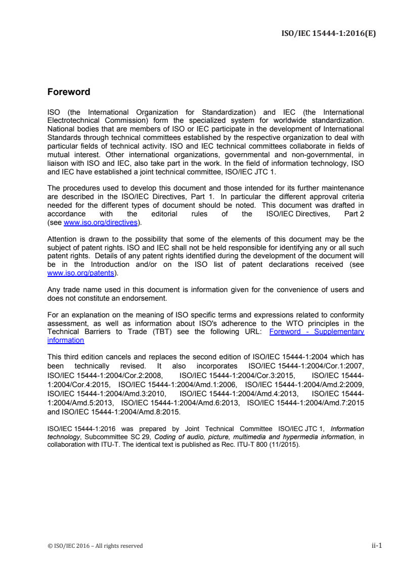 ISO/IEC 15444-1:2016 - Information technology — JPEG 2000 image coding system: Core coding system — Part 1:
Released:10/6/2016