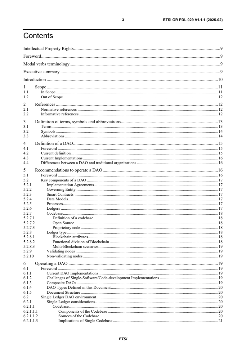 ETSI GR PDL 029 V1.1.1 (2025-02) - Permissioned Distributed Ledger (PDL); Distributed Autonomous Organization (DAO)