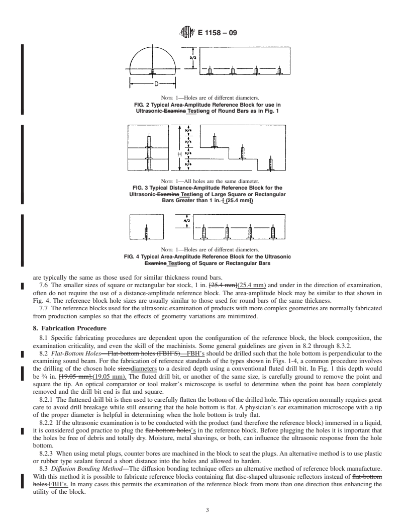 REDLINE ASTM E1158-09 - Standard Guide for Material Selection and Fabrication of Reference Blocks for the Pulsed Longitudinal Wave Ultrasonic Testing of Metal and Metal Alloy Production Material