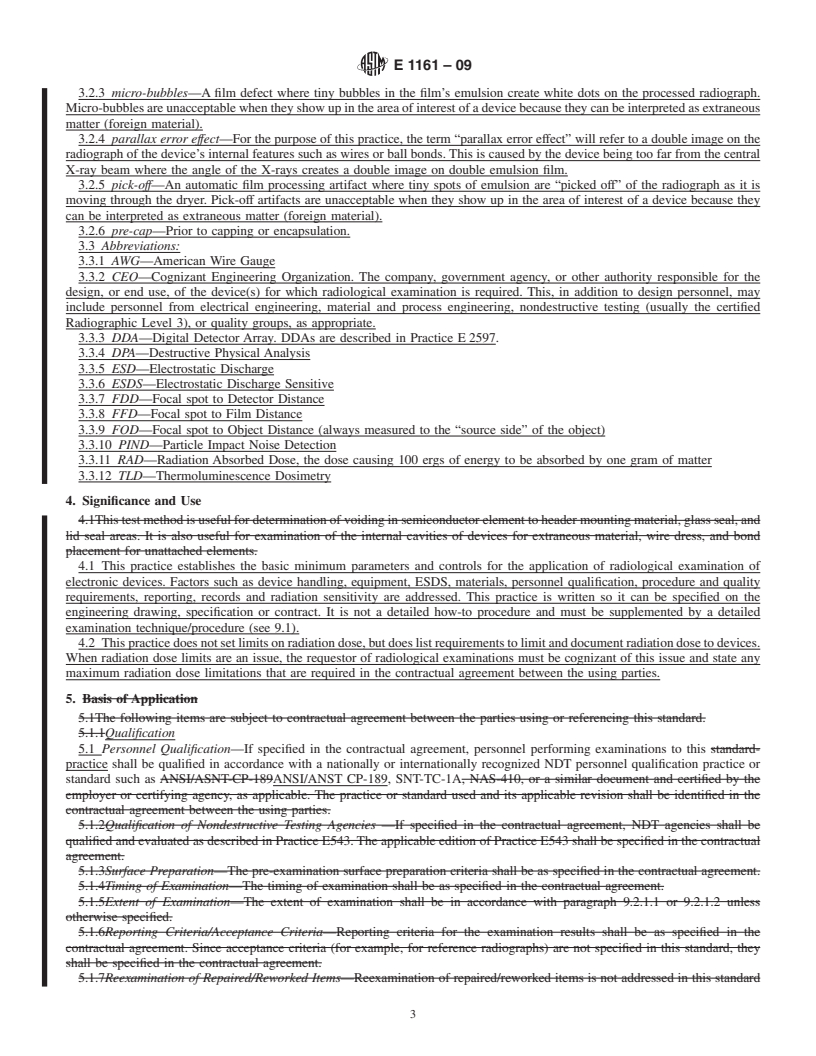 REDLINE ASTM E1161-09 - Standard Practice for Radiologic Examination of Semiconductors and Electronic Components