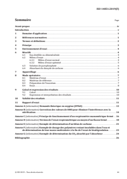 ISO 14851:2019 ISO 14851:2019 - Évaluation de la biodégradabilité aérobie ultime des matériaux plastiques en milieu aqueux — Méthode par détermination de la demande en oxygène dans un respiromètre fermé
Released:3/7/2019 - Page 3 preview