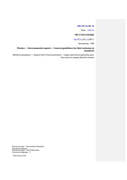 REDLINE ISO 17422:2018 - Plastics — Environmental aspects — General guidelines for their inclusion in standards
Released:7/10/2018 - Page 1 preview