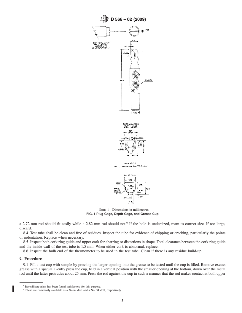 REDLINE ASTM D566-02(2009) - Standard Test Method for Dropping Point of Lubricating Grease