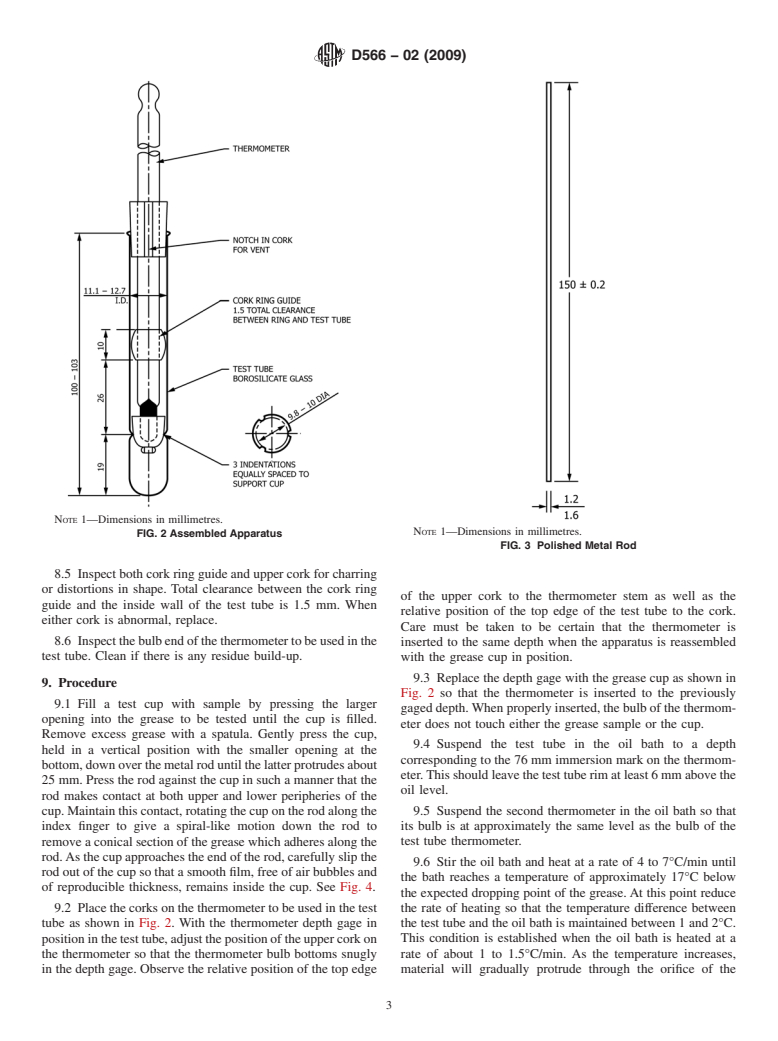 ASTM D566-02(2009) - Standard Test Method for Dropping Point of Lubricating Grease