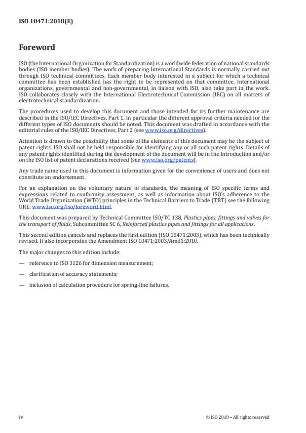 ISO 10471:2018 ISO 10471:2018 - Glass-reinforced thermosetting plastics (GRP) pipes -- Determination of the long-term ultimate bending strain and the long-term ultimate relative ring deflection under wet conditions - Page 4 preview