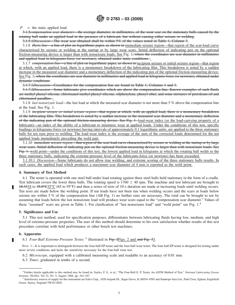 REDLINE ASTM D2783-03(2009) - Standard Test Method for Measurement of Extreme-Pressure Properties of Lubricating Fluids (Four-Ball Method)