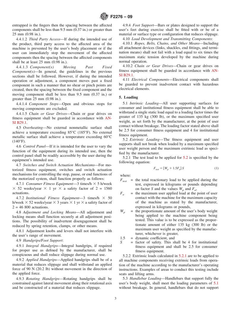 ASTM F2276-09 - Standard Specification for Fitness Equipment