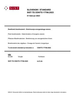 TS CEN/TS 17706:2023 - BARVE - Page 1 preview