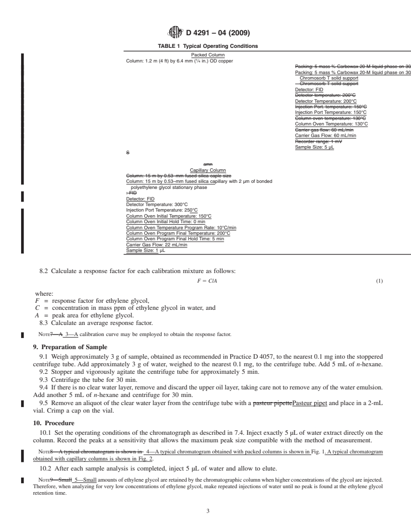 REDLINE ASTM D4291-04(2009) - Standard Test Method for Trace Ethylene Glycol in Used Engine Oil