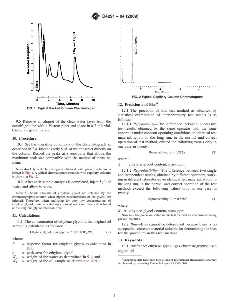 ASTM D4291-04(2009) - Standard Test Method for Trace Ethylene Glycol in Used Engine Oil