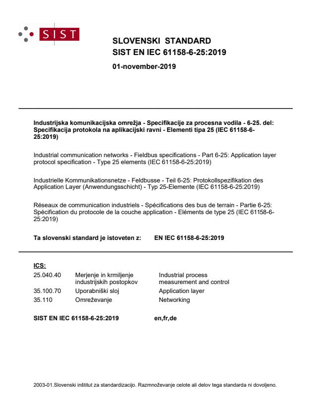EN IEC 61158-6-25:2019 - BARVE